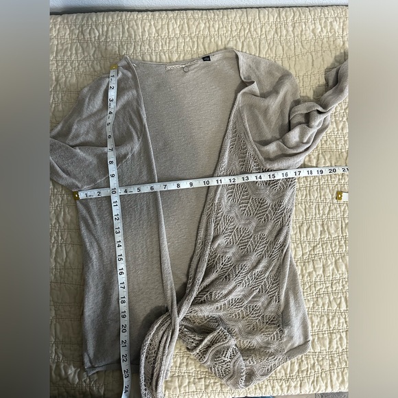 Anthropologie Knitted & Knotted Pull Through Tie Cardigan Linen Blend Large - Picture 3 of 8
